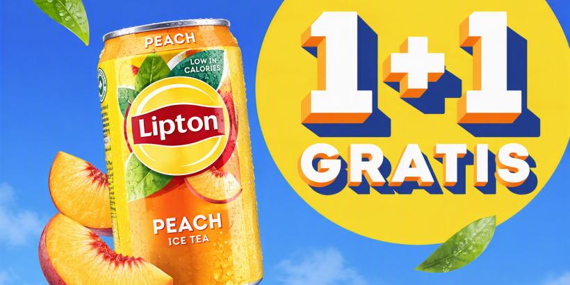 1 + 1 Beurs actie Lipton Ice Tea Peach